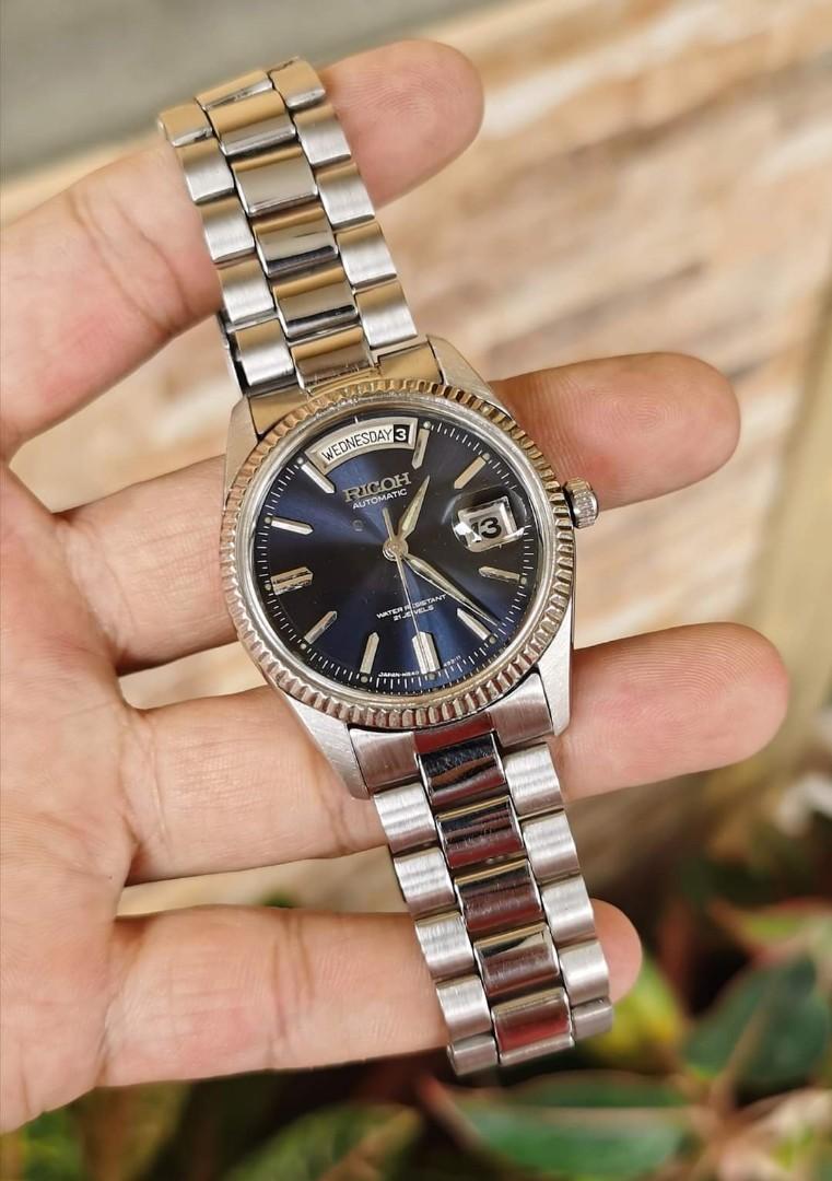 Vintage Ricoh Day Date Sunburst Blue, Men's Fashion, Watches \u0026 Accessories,  Watches on Carousell