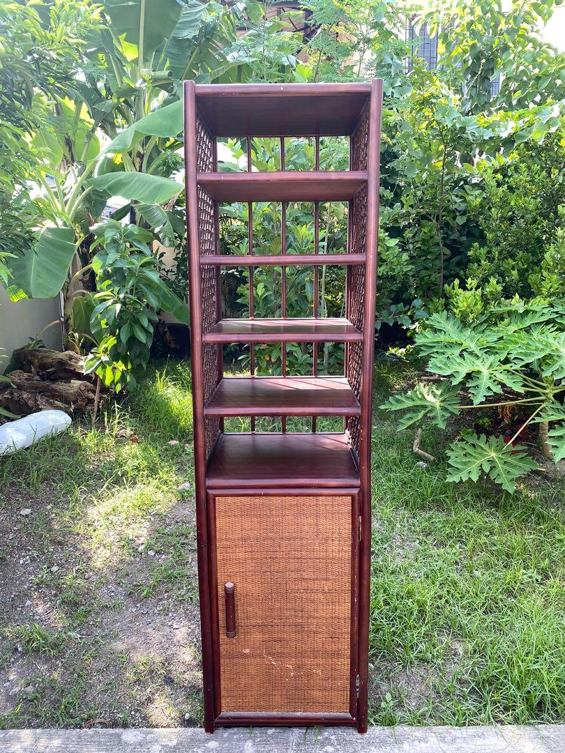 wooden/rattan shelf, Furniture & Home Living, Home Decor, Other Home