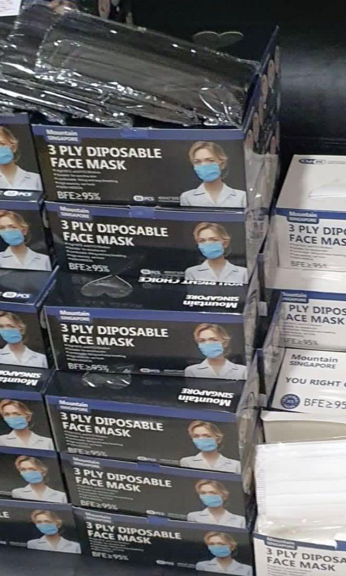 3ply black disposable masks, Health & Nutrition, Face Masks & Face