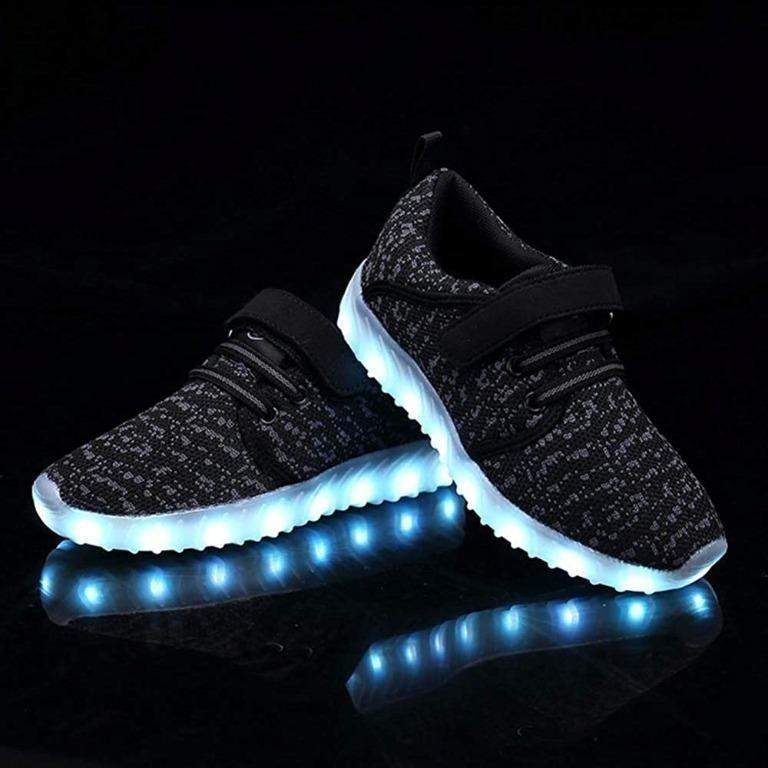 ByBetty LED Light up Shoes Kids Boys Girls USB Charging Low Top Sneakers Flashing Shoes Toddler Casual Shoes Christmas Halloween 