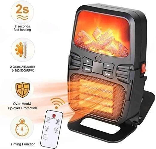 7672) u003cCLEARANCEu003e Mini Flame Heater, 1000W Electric Small Space Heater with  Thermostat 12H Timer Remote Control Overheat and Tip Over Protection,  Portable Space Heater Fan for Office Desk Home Indoor Use, Mobile Phones u0026  Gadgets, Mobile ...