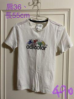 Adidas 圓領T恤 白色上衣 Adicolor 女版