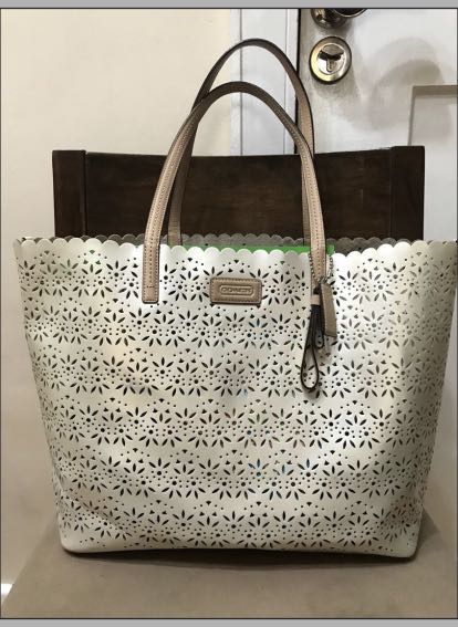 Authentic Coach Eyelet Perforated Metro Style Tote Bag