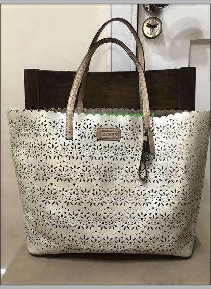 coach perforated tote