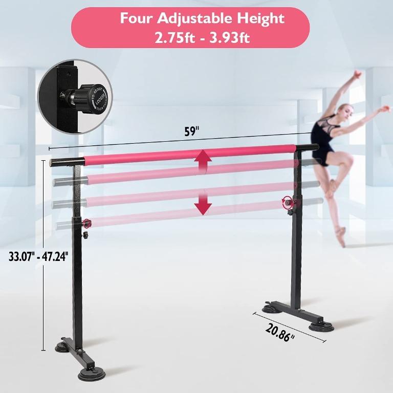 Ballet Barre, Adjustable Ballet Bar, Ballet Barre Portable for Home Kids Adults 5ft Portable