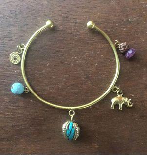 Brass charm bracelet