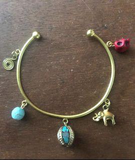 Brass charm bracelet