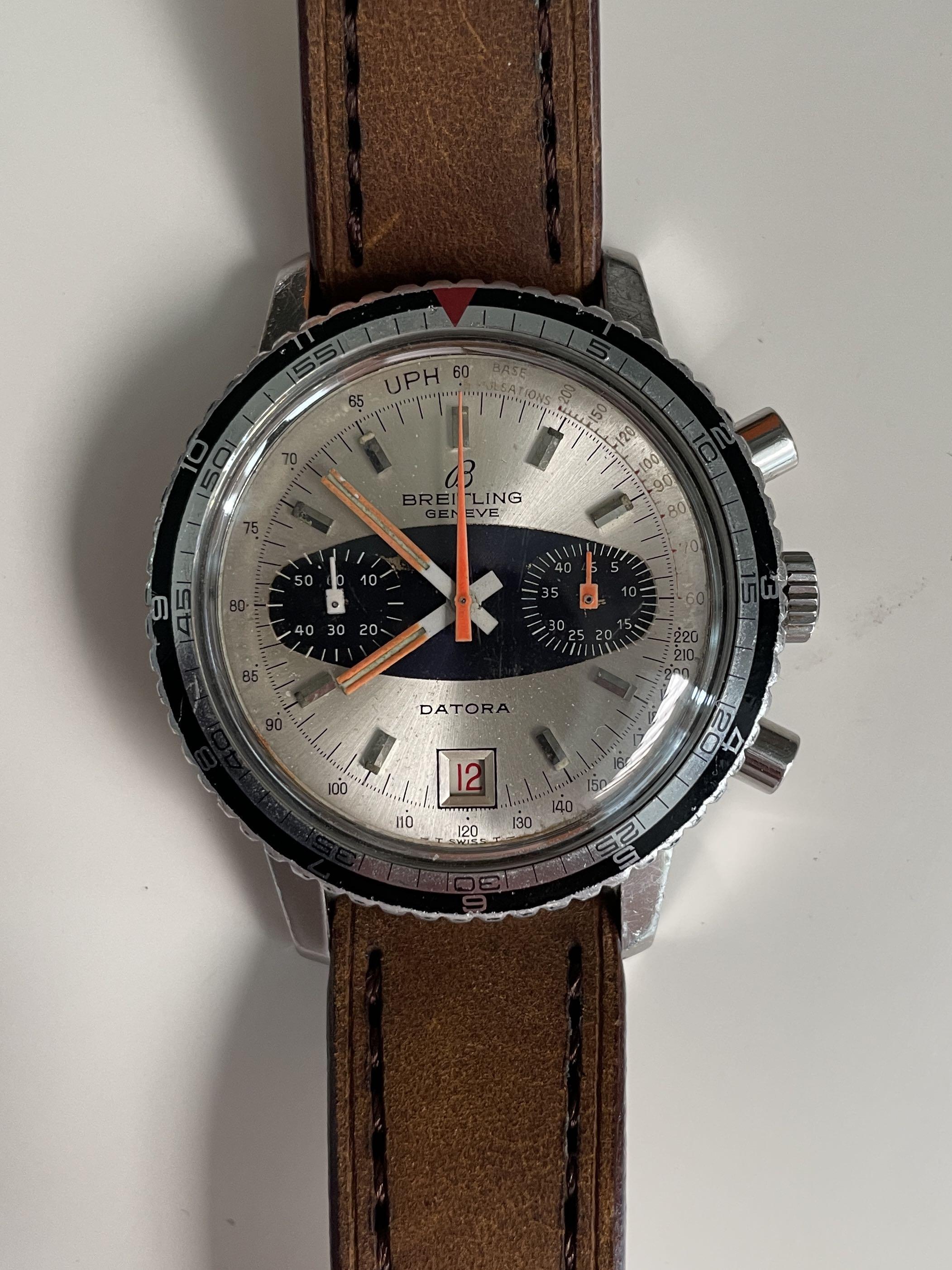 FSOT Breitling Datora 2031 Geneve Vintage Chronograph Valjoux 7734 Surfboard dial