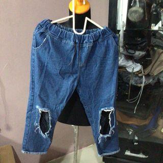 Celana Jeans Biru Jaring