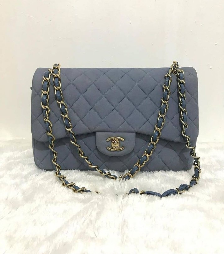 Chanel Classic Jumbo 21C Blue Lambskin Leather, Gold Hardware, New in  Dustbag