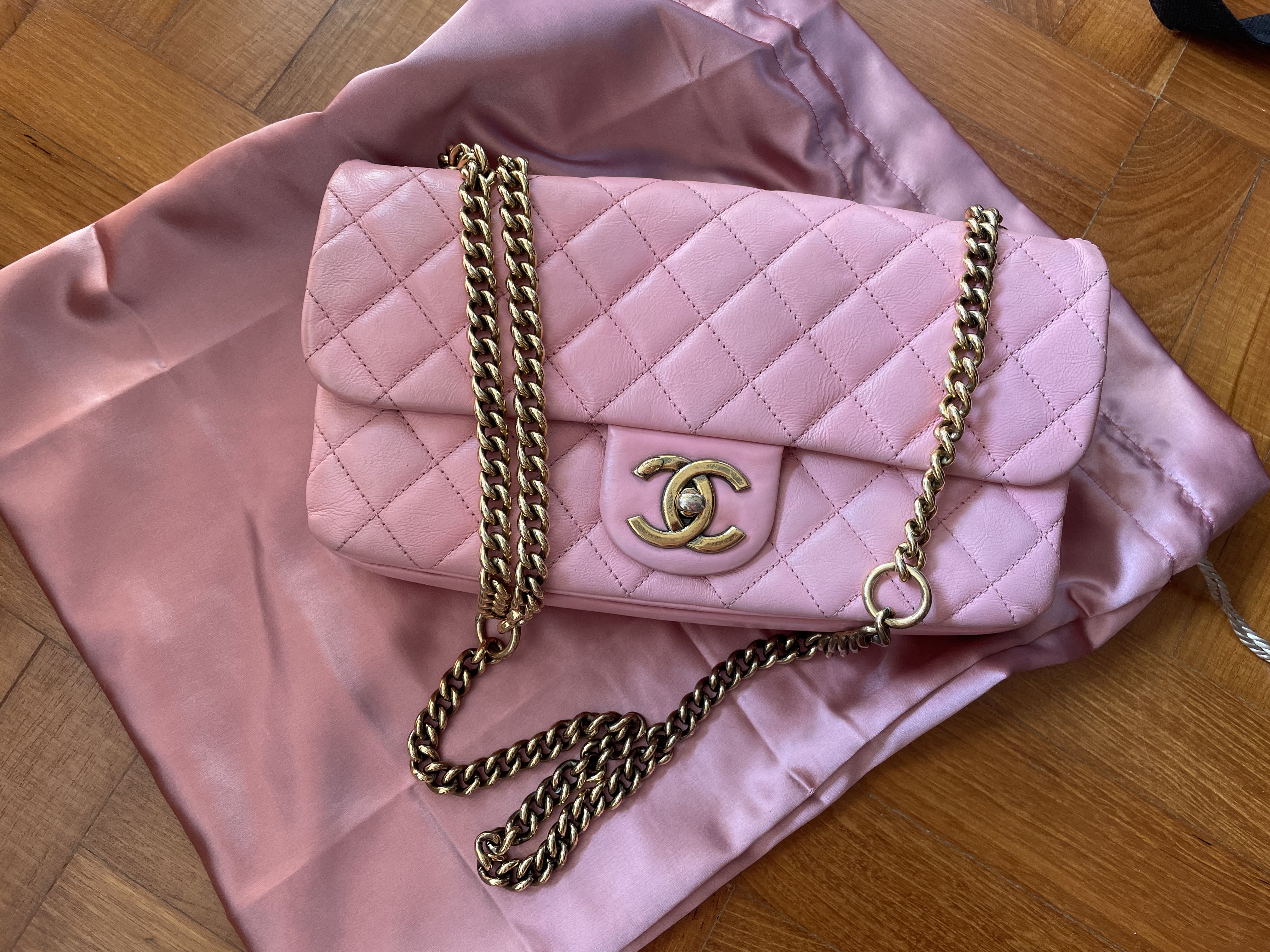 On hold] Chanel pink seasonal flap bag, Luxury, Bags & Wallets on Carousell