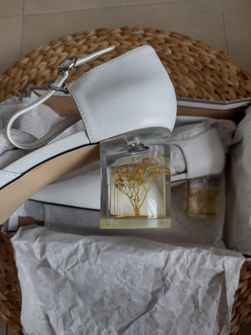 Charles \u0026 Keith: FLORAL LUCITE HEEL 
