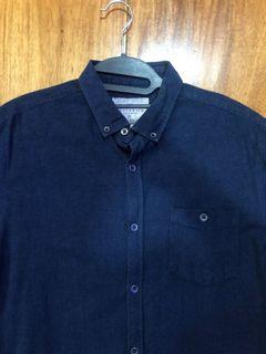 Cotton On dark blue long sleeved polo size M