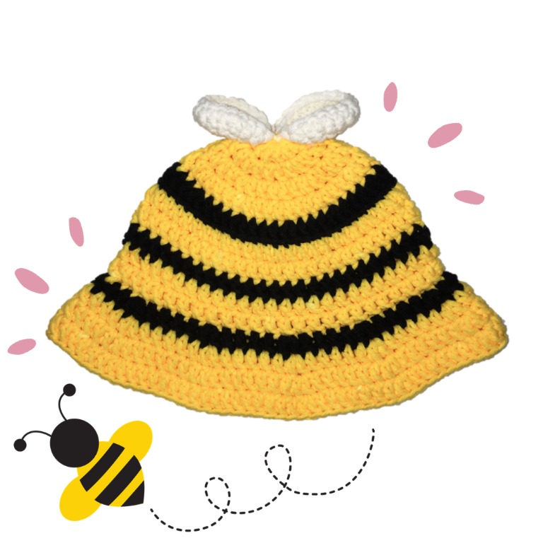 Handmade Bee Crochet Chunky Yarn Bucket