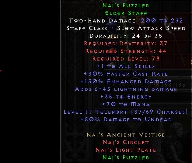 D2R Diablo 2 Resurrected Naj Teleport Staff Weapon, Video Gaming