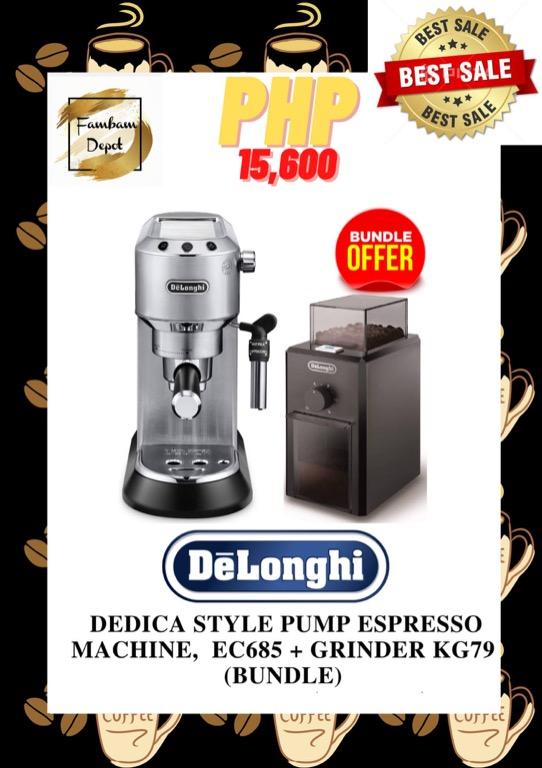 DELONGHI DEDICA STYLE PUMP ESPRESSO MACHINE BLACK EC685.M+KG79