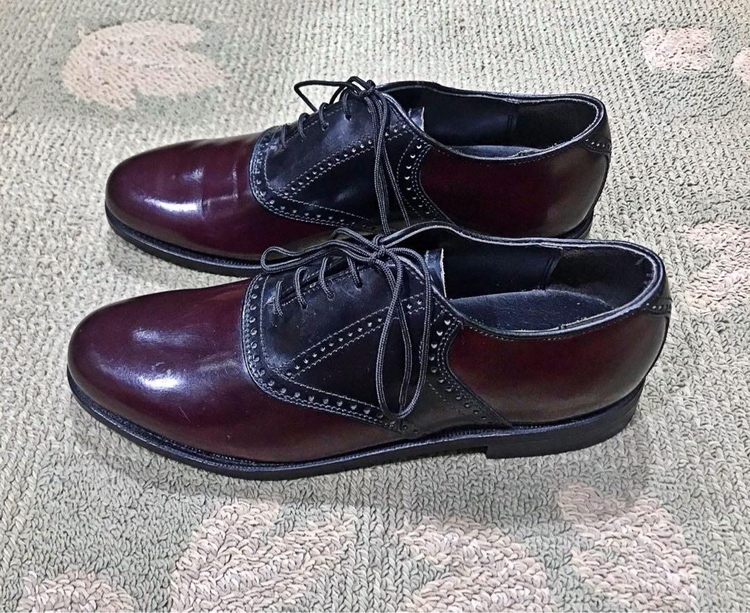 Dexter Oxblood Black Saddle Oxfords