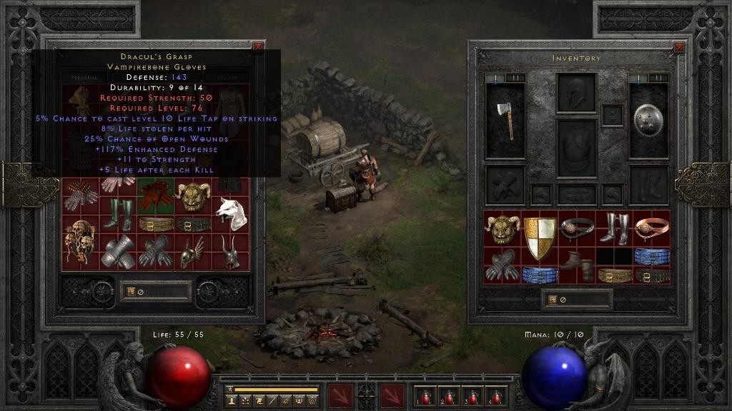 Dracul's Grasp Gloves Diablo 2 Resurrected, Video Gaming, Gaming