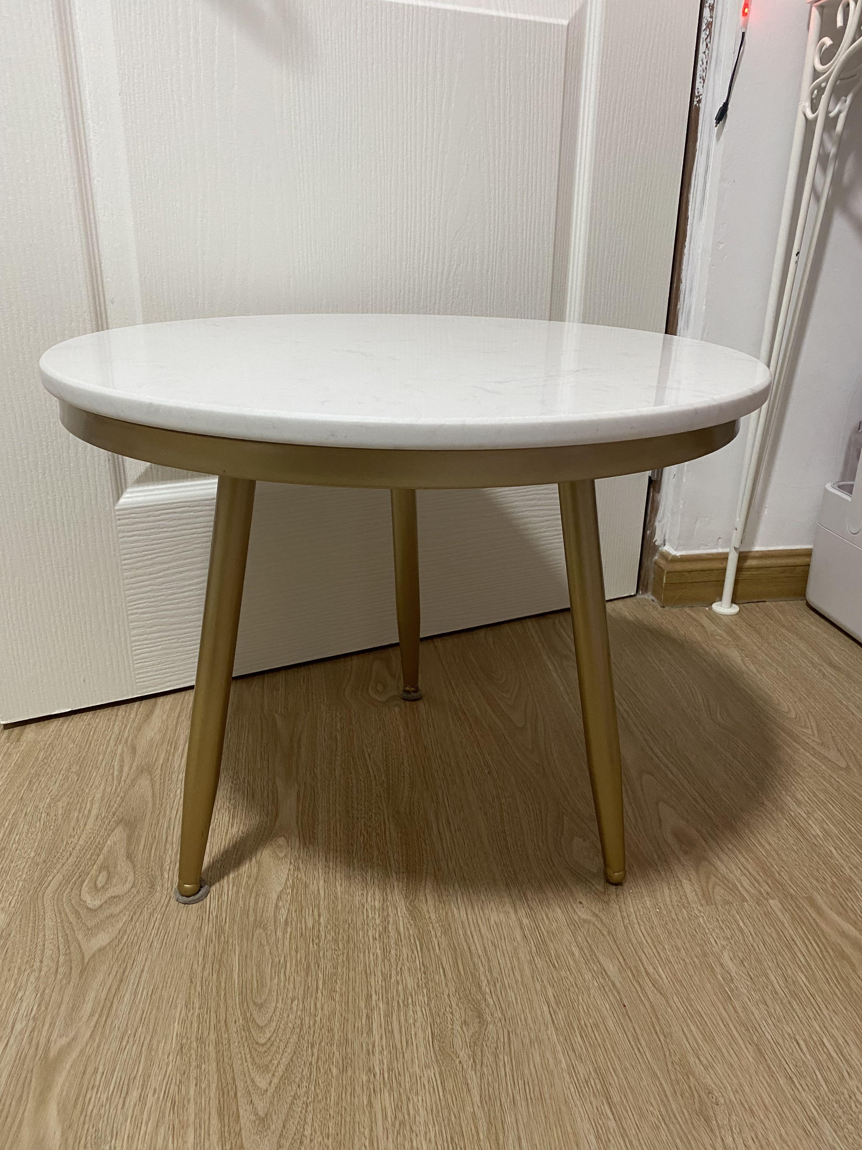 Gold marble side table, Furniture & Home Living, Furniture, Tables