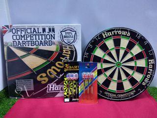 HARROWS OFFICIAL COMPETITION DARTBOARD WITH 2 SETS DART PIN / HIGH QUALITY BILLIARD ACCESSORIES / GAMIT SA BILYARAN