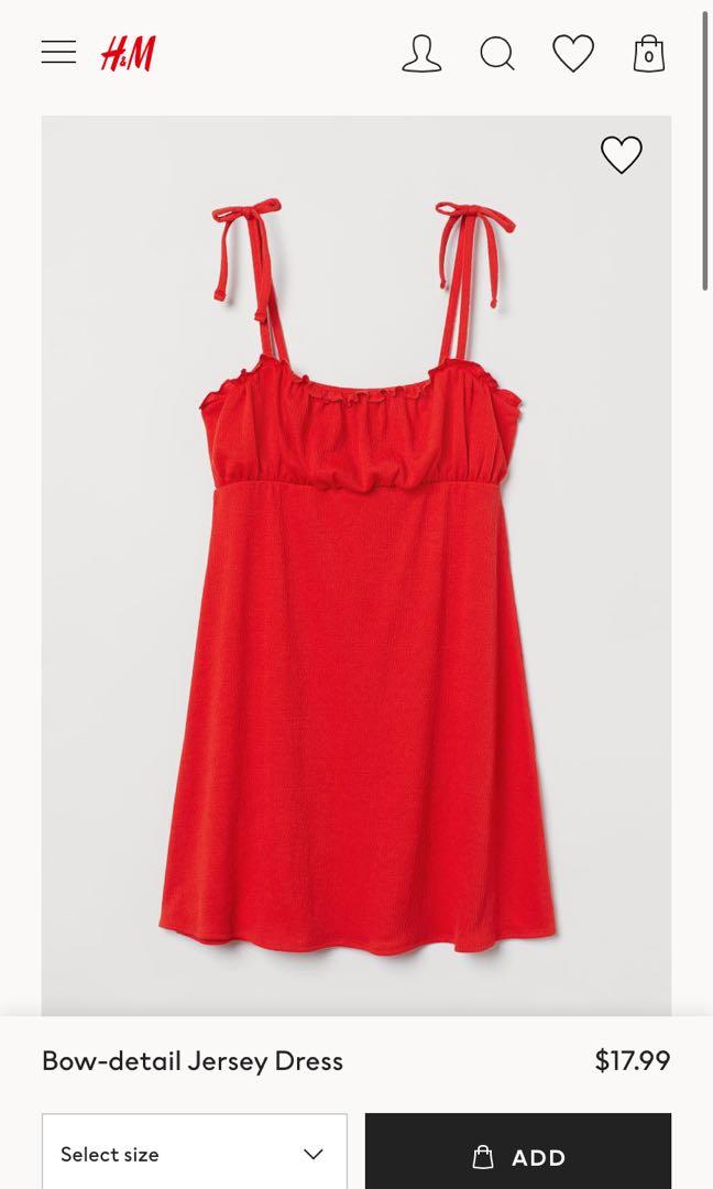 H M red mini dress with tie straps