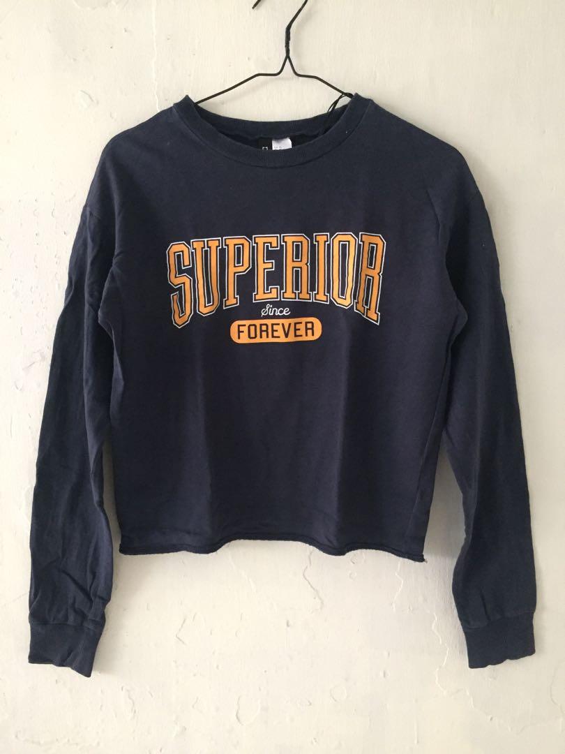 H\u0026M sweatshirt navy, Fesyen Wanita 