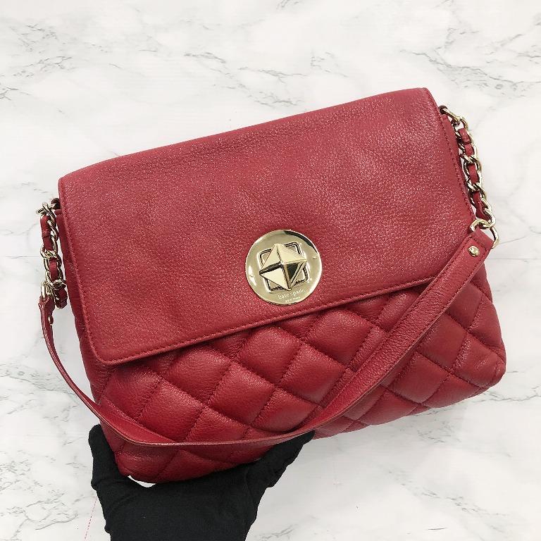 KATE SPADE QUILTED RED CHAIN SHOULDER BAG 217018900