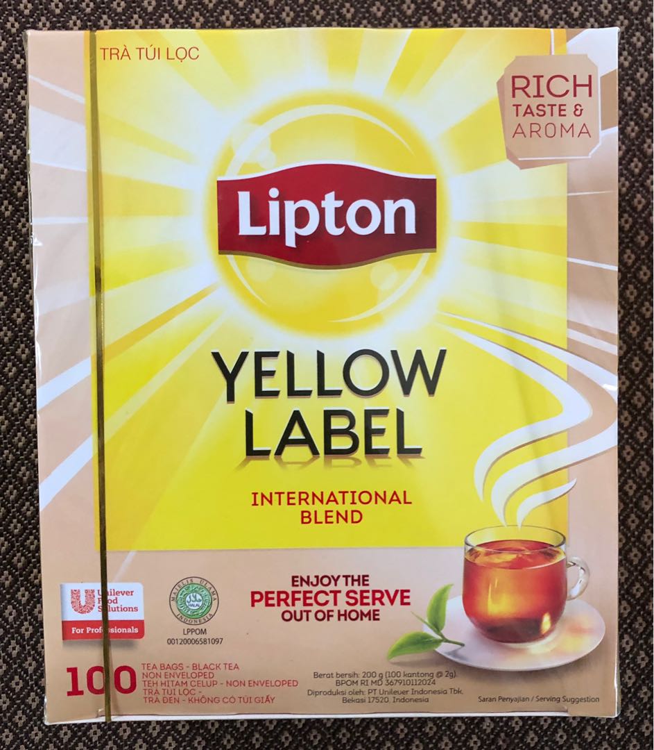 Lipton Yellow Label Tea 100 bags each box, Food & Drinks ...