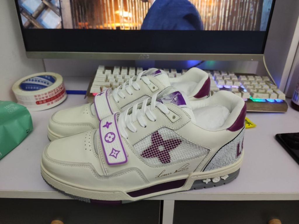 LV trainer (Purple), Men's Fashion, Footwear, Casual shoes on Carousell