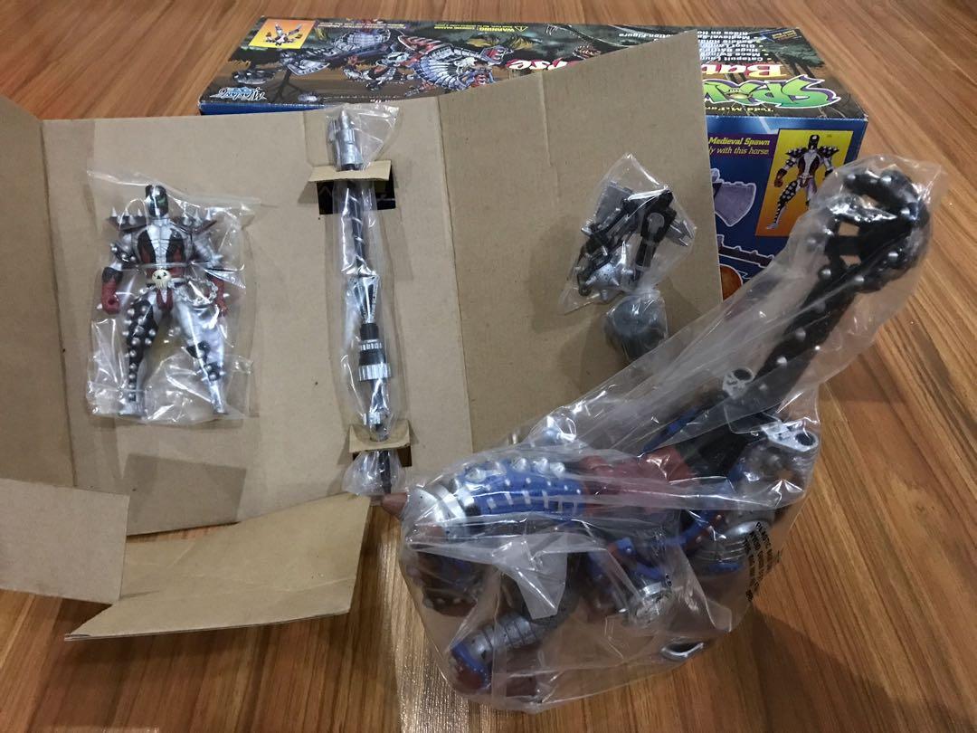 McFarlane Spawn battle horse action figure (Category: Action & Battle Toys) located in Quezon City. Submitted by steve088 (Listing ID 1119604727, Image 2). Description: McFarlane Battle horse With catapult launcher, mace swing chain, huge battle axe, giant lance, saddie holds all weapons Open for picture taking only Meetup: Que ave corner roces Across fishermall Pickup: Banawe Shipping or Grab Lalamove.