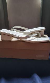 MIlliot & Co White Thong Heels Sandals