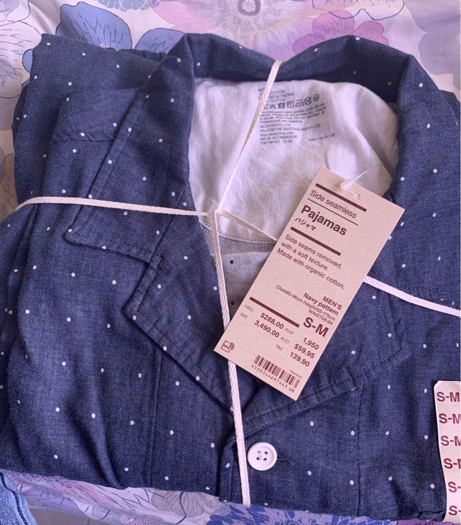 Muji 男裝睡衣一套 男裝 上身及套裝 睡衣和休閒服 Carousell