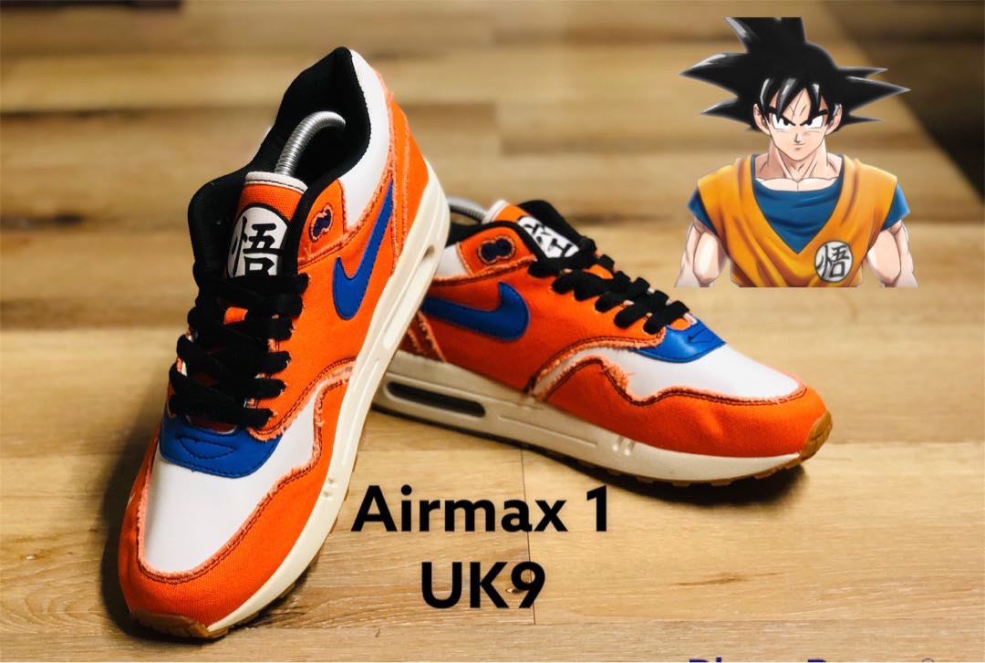 Minachting Instrument Ananiver Nike Air Max 1 Son Goku, Men's Fashion, Footwear, Sneakers on Carousell