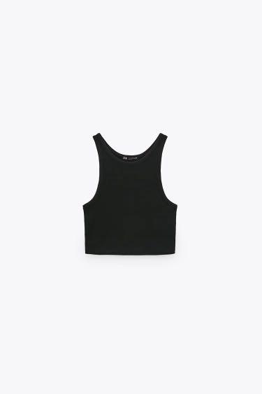 ORIGINAL ZARA CROPPED TOP IN BLACK (Category: Sleeveless) located in Quezon City. Submitted by makespace143 (Listing ID 1119612107, Image 1). Description: .