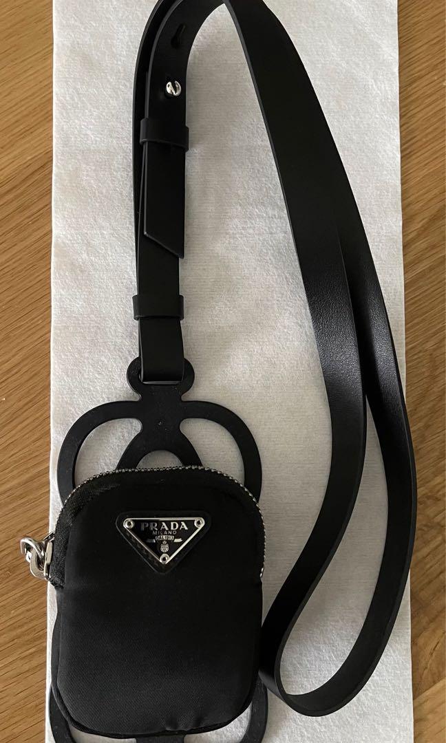 Prada Re-Nylon Black Lanyard Smartphone Holder Case Pouch Bag