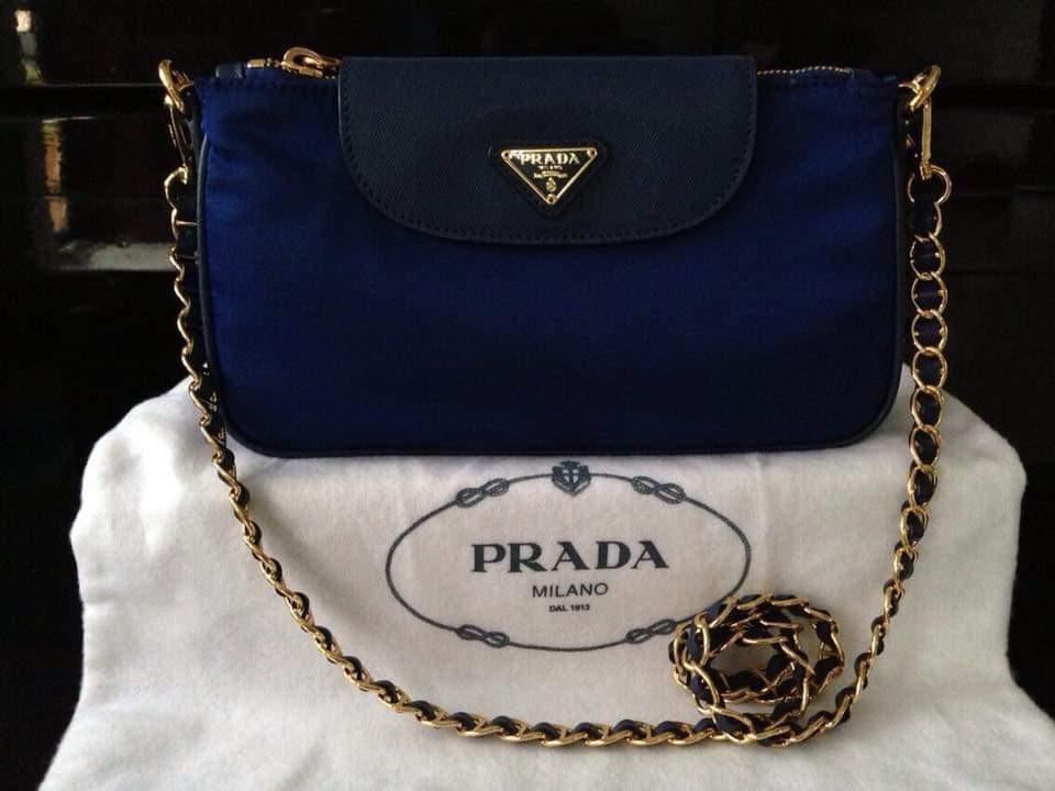 Prada Saffiano-Trimmed Tessuto Bandoliera Crossbody Bag - Blue Crossbody  Bags, Handbags - PRA877582