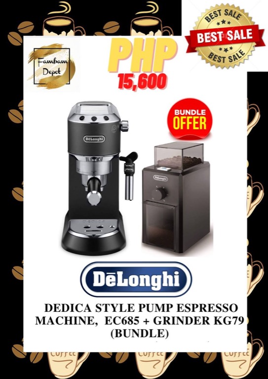 Preorder DELONGHI DEDICA STYLE PUMP ESPRESSO MACHINE BLACK EC685.BK