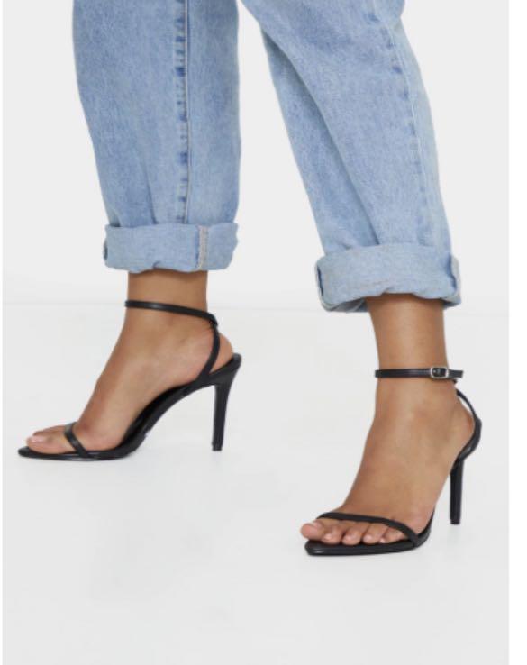 Pretty little thing PLT black strappy heels Women s Fashion