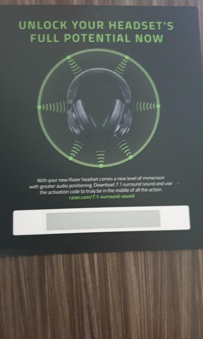 Razer 7 1 Surround Sound Code Audio Headphones Headsets On Carousell