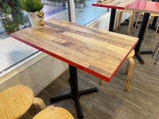 Rectangle long Dining table | Square side table | Super Cheap , Lowest Price | Commercial Use | Wooden | Plastic | Red Aesthetic| Cafe | Store | Sale | Furniture