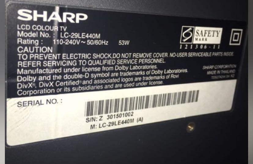 Sharp LED TV 29”, TV & Home Appliances, TV & Entertainment, TV on Carousell