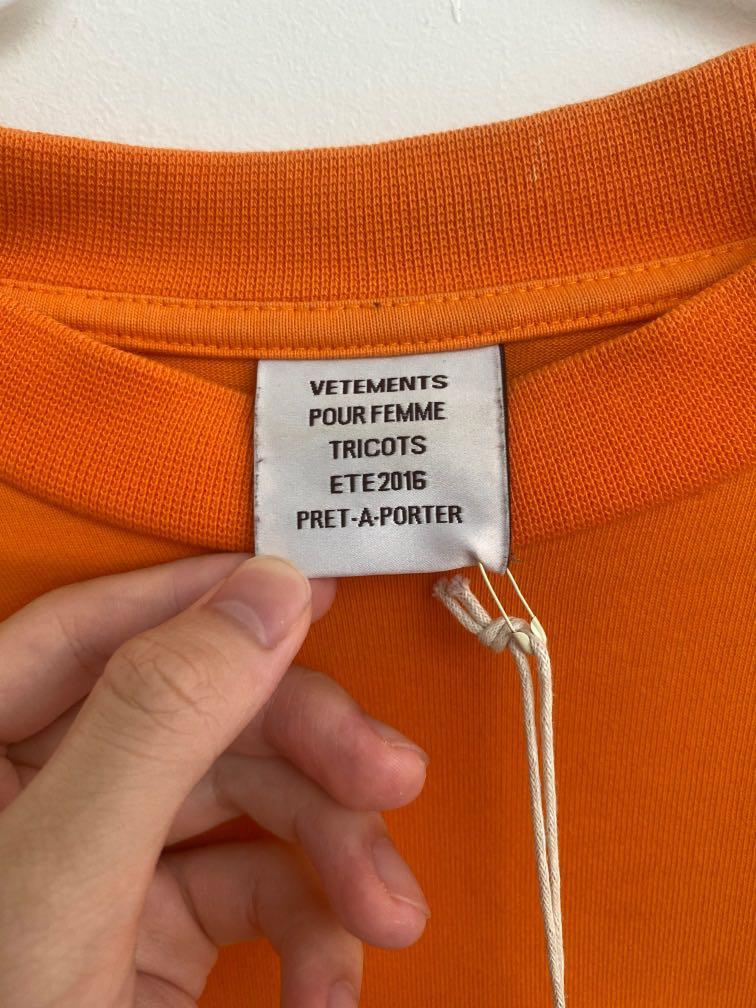 Size S Vetements Graffiti Orange Long Sleeve Men s Fashion Tops Sets Tshirts Polo Shirts on Carousell