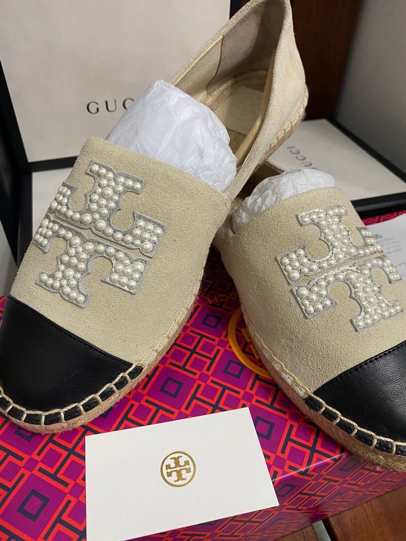 tory burch espadrilles with pearls