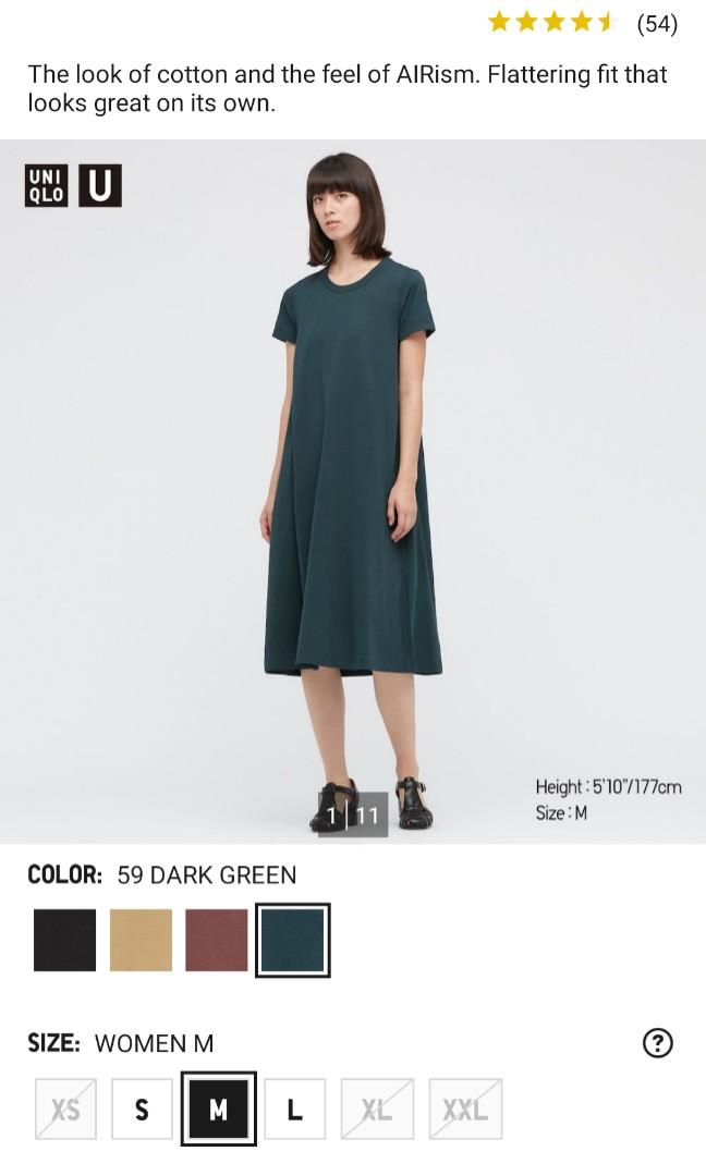 UNIQLO UNIQLO U AIRISM COTTON SHORT SLEEVE DRESS