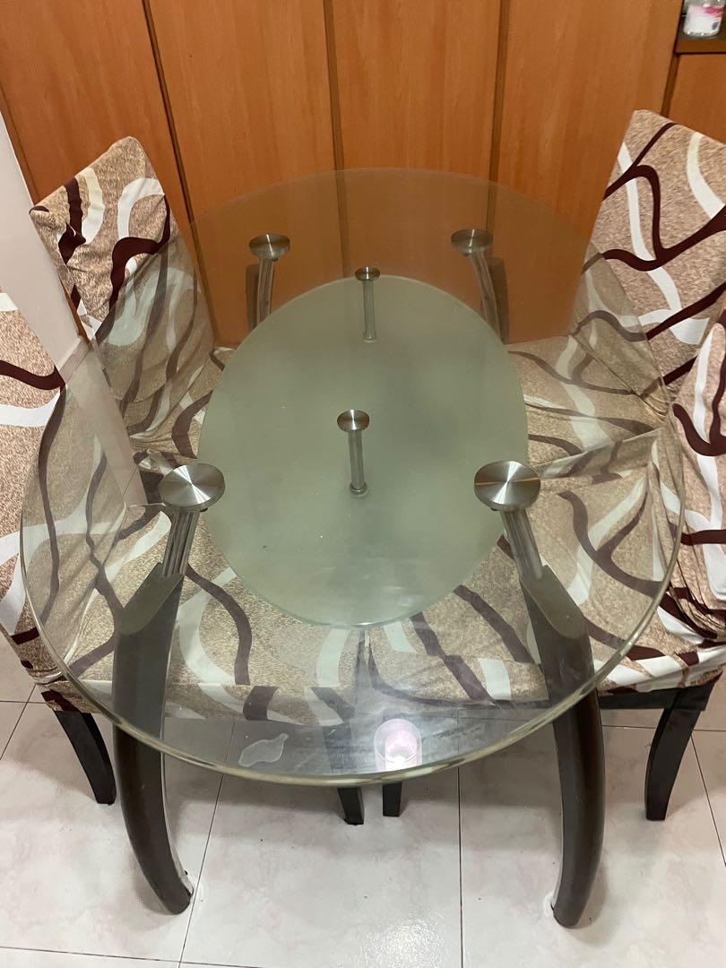 Glass dining outlet table used