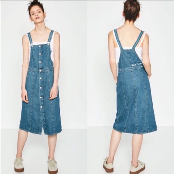 Zara denim overalls / dress, Women's Fashion, Dresses & Sets, Dresses