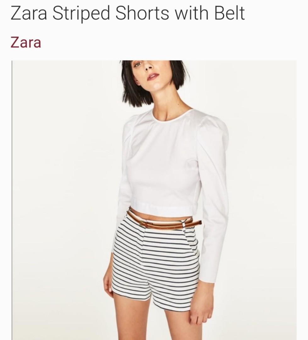 Zara Shorts Stiped, Fesyen Wanita 
