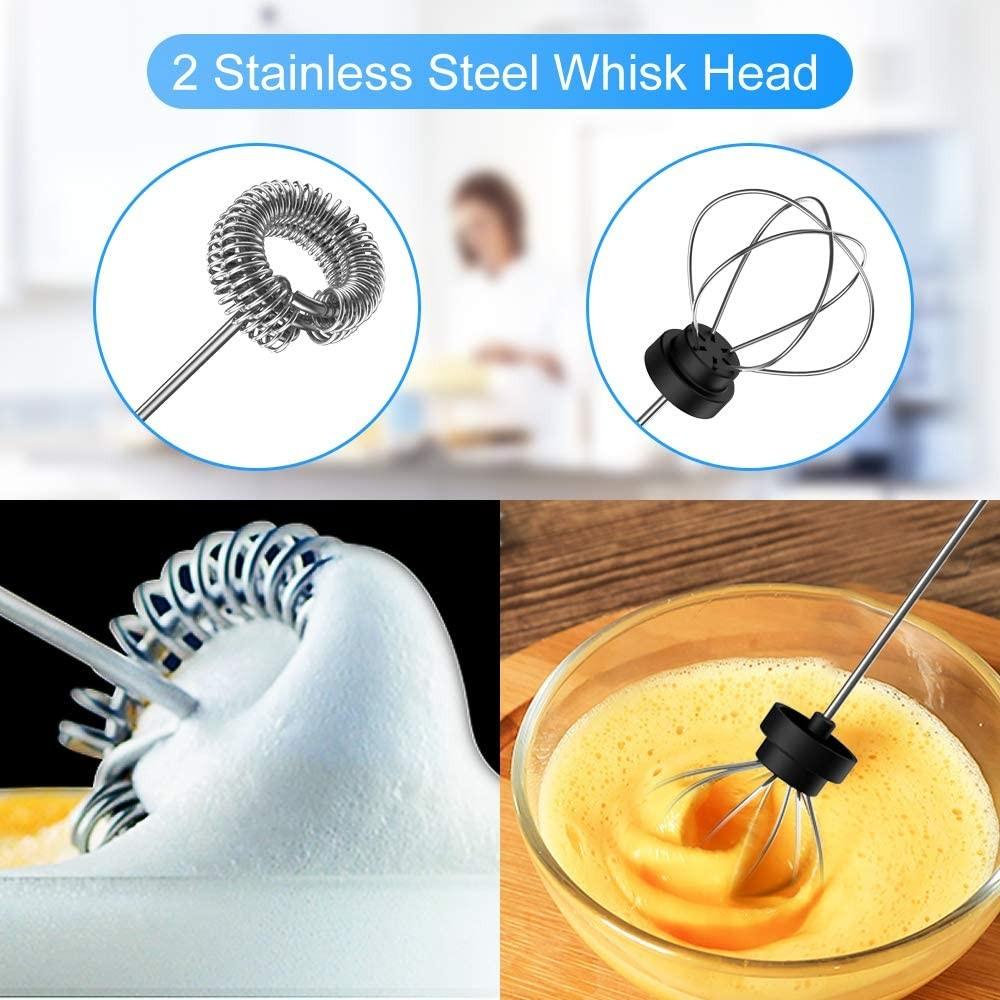 Rechargeable Milk Frother Handheld for Coffee with Stand, Matcha, Coffee,  Frappe, Lattee Portable Drink Mixer Pasteable Wall Hanging or Bracket