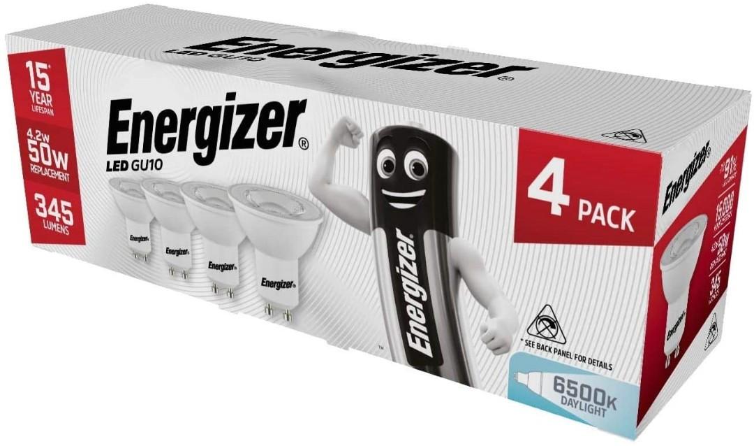 4 Pack Energizer GU10 SPOT LED Light Bulb Warm Daylight 5W/50W Non Dimmable 