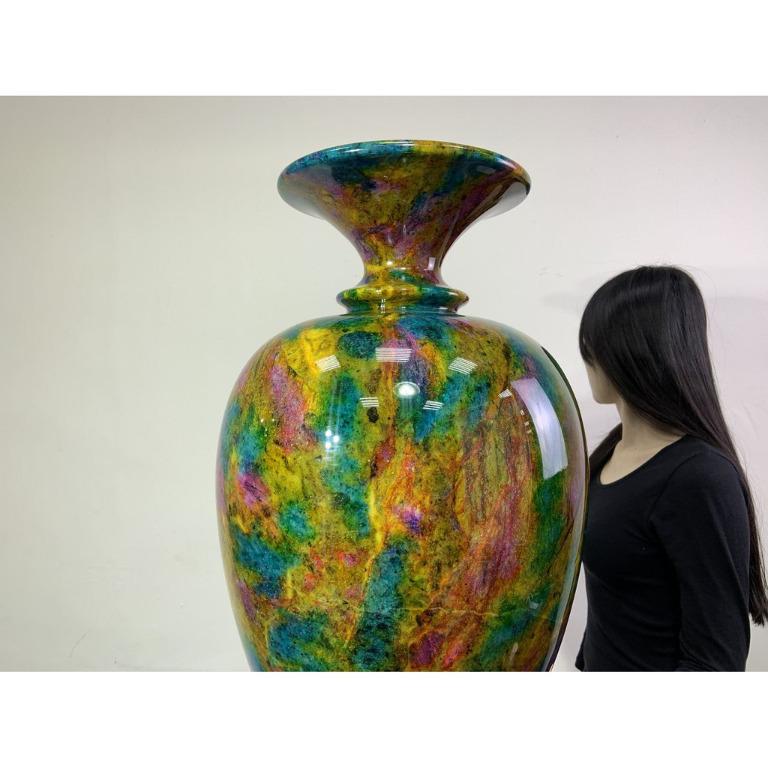 台灣花東【七彩玉花瓶】花東原石原礦花蓮花瓶圓瓶寶瓶葫蘆璧玉彩玉玉瓍